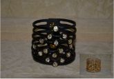 BRACELETE TIRAS COM 16 STRASS CÓD. 0072
